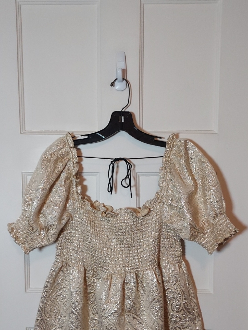 Hill House Home Athena Nap Dress in Gold Brocade Size Medium - Picture 14 of 16